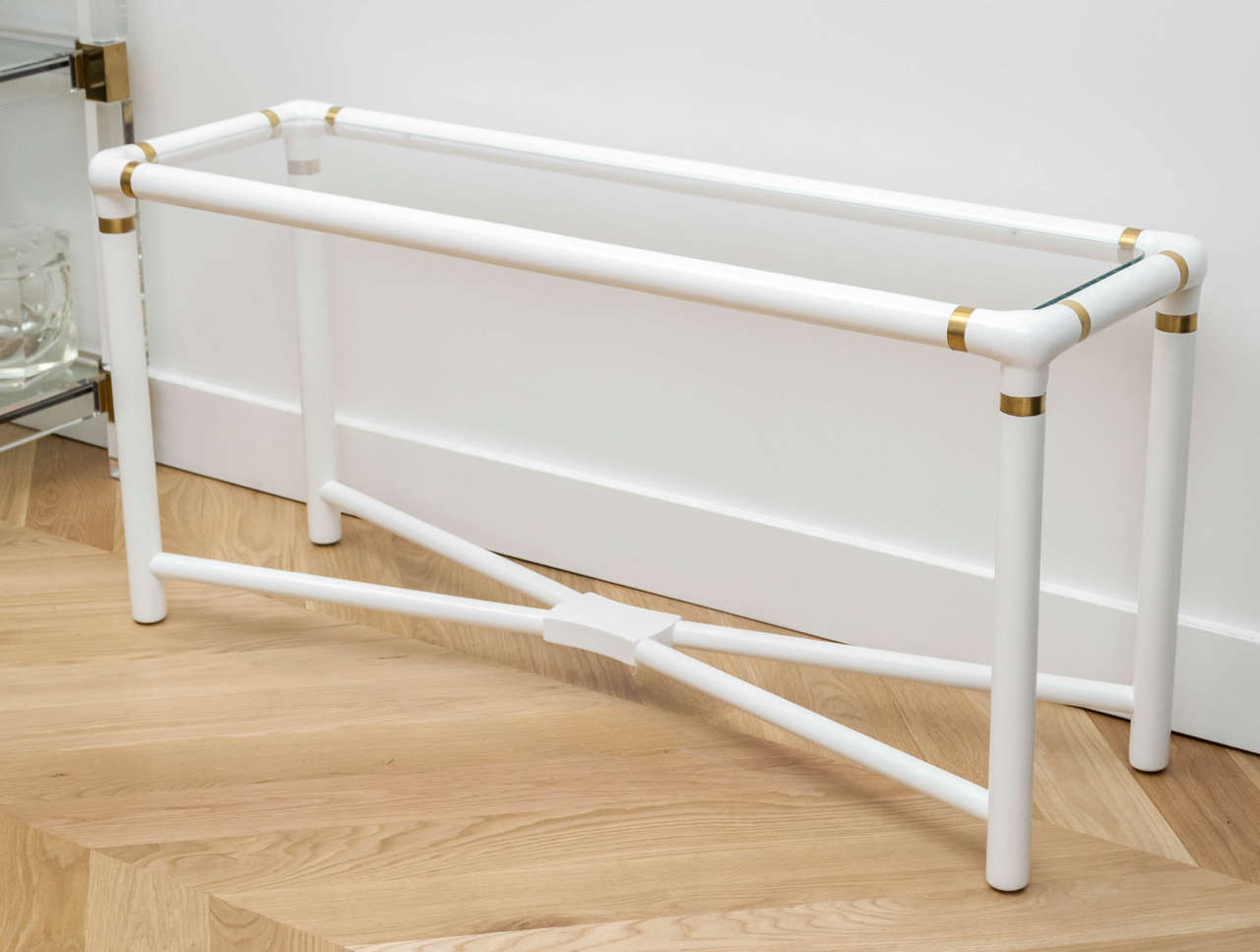 American White Lacquered Console For Sale
